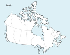 Контурная карта канады. Карта канады с городами