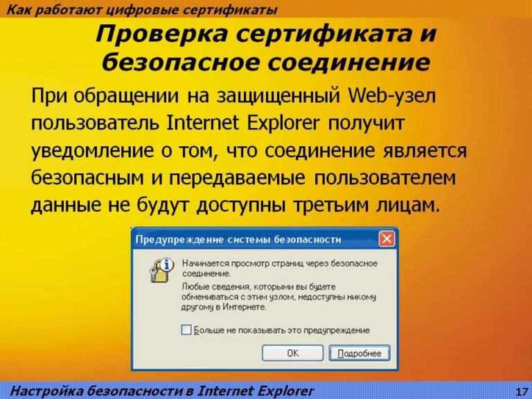 Ошибка ненадежный сертификат. Настройка Internet Explorer для защищенного соединения